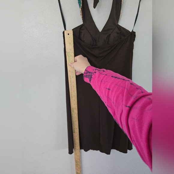 Iz Byer Y2K Dress Size Small Boho Beaded Embellished Halter Fairycore Festival - Picture 9 of 9